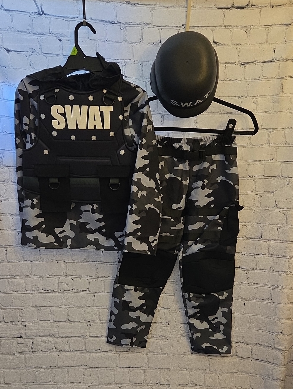 Kids SWAT Halloween Camo Costume Set with Helmet Kids 8-10